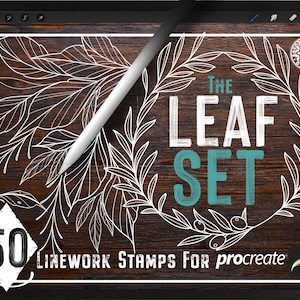 50 Leaf Design Brush Stamps For Procreate