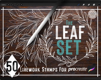 50 Leaf Design Brush Stamps For Procreate