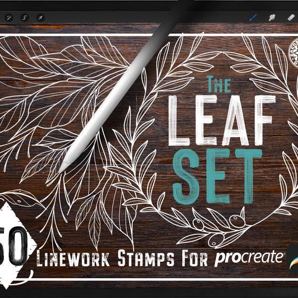 50 Leaf Design Brush Stamps For Procreate