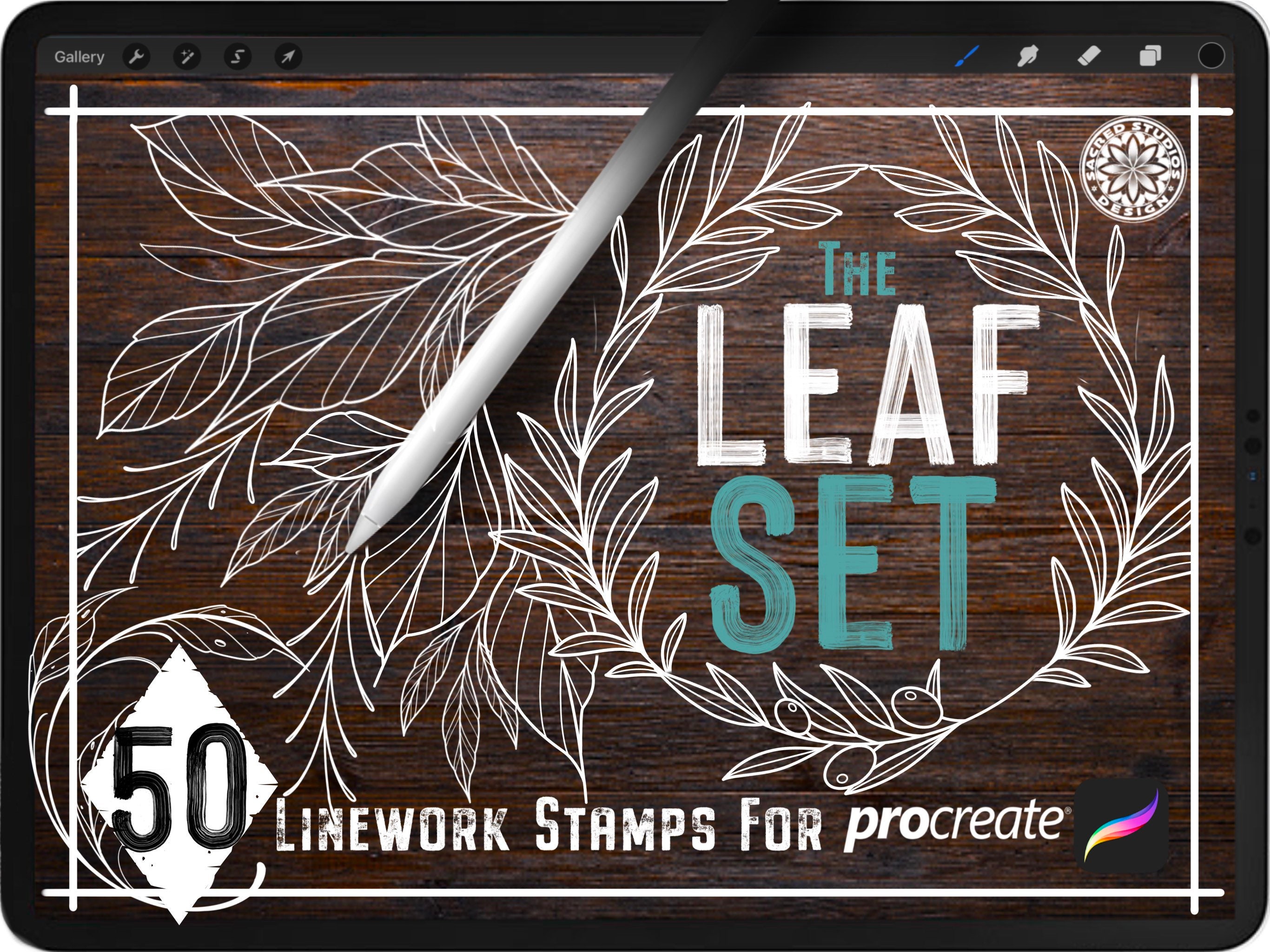 50 Leaf Design Brush Stamps for Procreate - Etsy