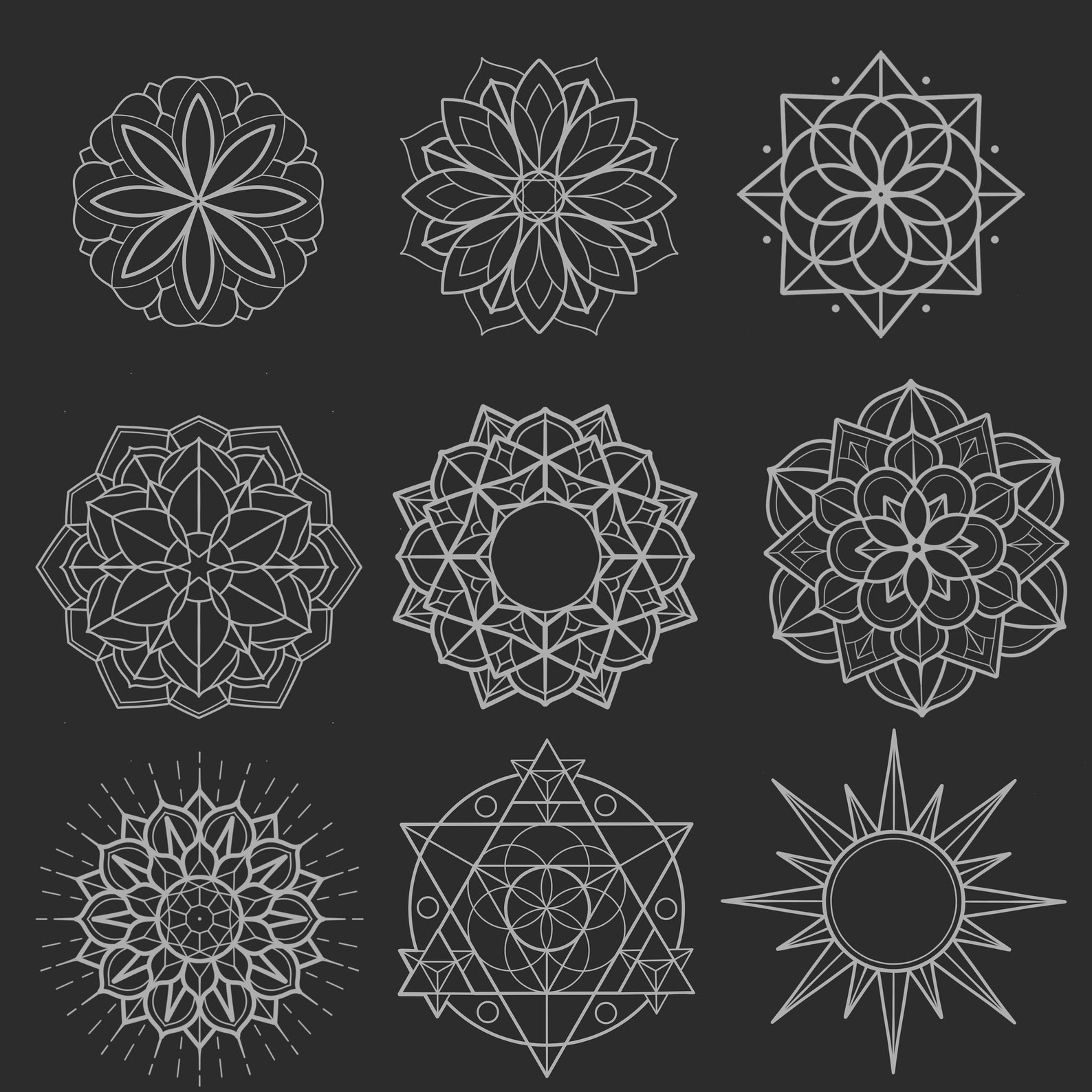 Mandala Brush Stamps for Procreate Over 50 Stamps - Etsy