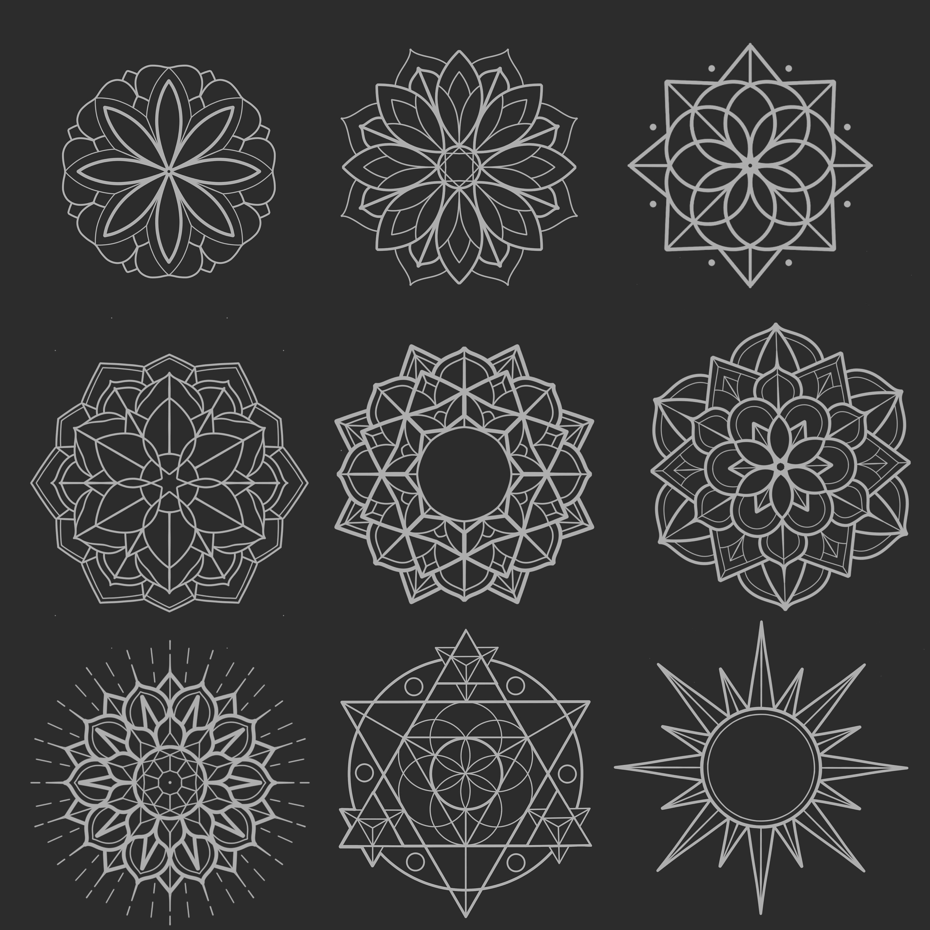 Mandala Brush Stamps for Procreate Over 50 Stamps - Etsy