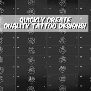 Traditional Rose Tattoo Stamp Set for Procreate – Old School Flash Line ...
