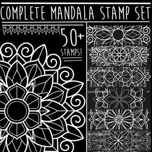 Mandala brush stamps for procreate over 50 stamps