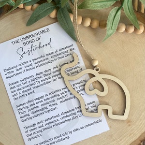 Story Card Ornament, Schwester Ornament, Elefant Ornament, Schwesterlichkeit, Geschenk für Schwester, personalisierte Ornament, hergestellt in den USA