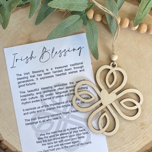 Story Card Ornament, irischer Klee, irischer Segen, irisches Ornament, irisches Erbe, personalisiertes Ornament, hergestellt in den USA