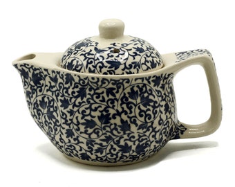 Beautiful Small Oriental Style Blue Pattern 350ml Teapot With Infuser - Just Teapot or Add Cups