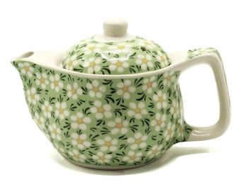 Gorgeous Small Green Daisy Pattern 350ml Teapot With Infuser - Just Teapot or Add 2 Cups