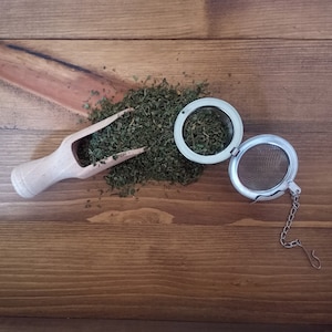 Cleansing &#39;Totally Mint&#39; Organic Peppermint Herbal Tisane Loose Leaf Tea Naturally Caffeine Free - You Choose Size Of Bag Vintage Look Jar