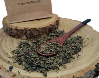Marrakech: Té de menta marroquí, hierbabuena, menta piperita y té verde Gunpowder a granel - Elija bolsita o tarro.