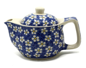 Gorgeous Small Blue Daisy Pattern 350ml Teapot With Infuser - Just Teapot or Add 2 Cups