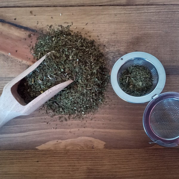 Refreshing African Spearmint Herbal Tisane Loose Leaf Tea Naturally Caffeine Free - You Choose Size Of Bag Vintage Look Jar