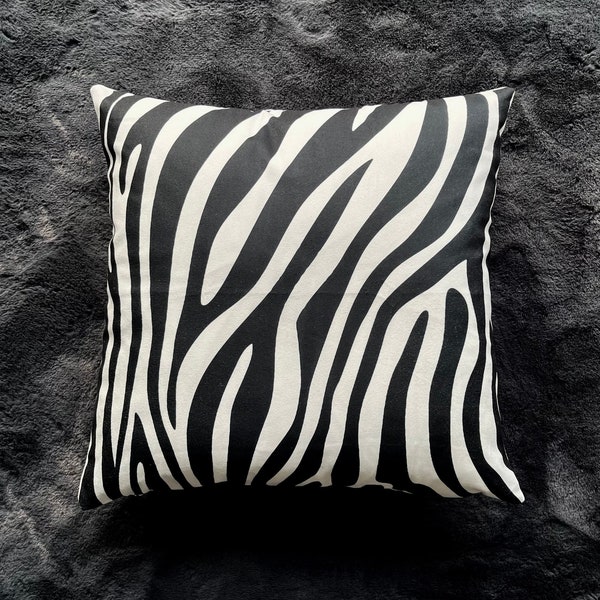 Zebra Stripe Cushion Cover 45*45, Zebra Black & White Cushion Cover, Animal Print Cushion Cover, Decorative Cushion Cover, Sofa Pillow Cover