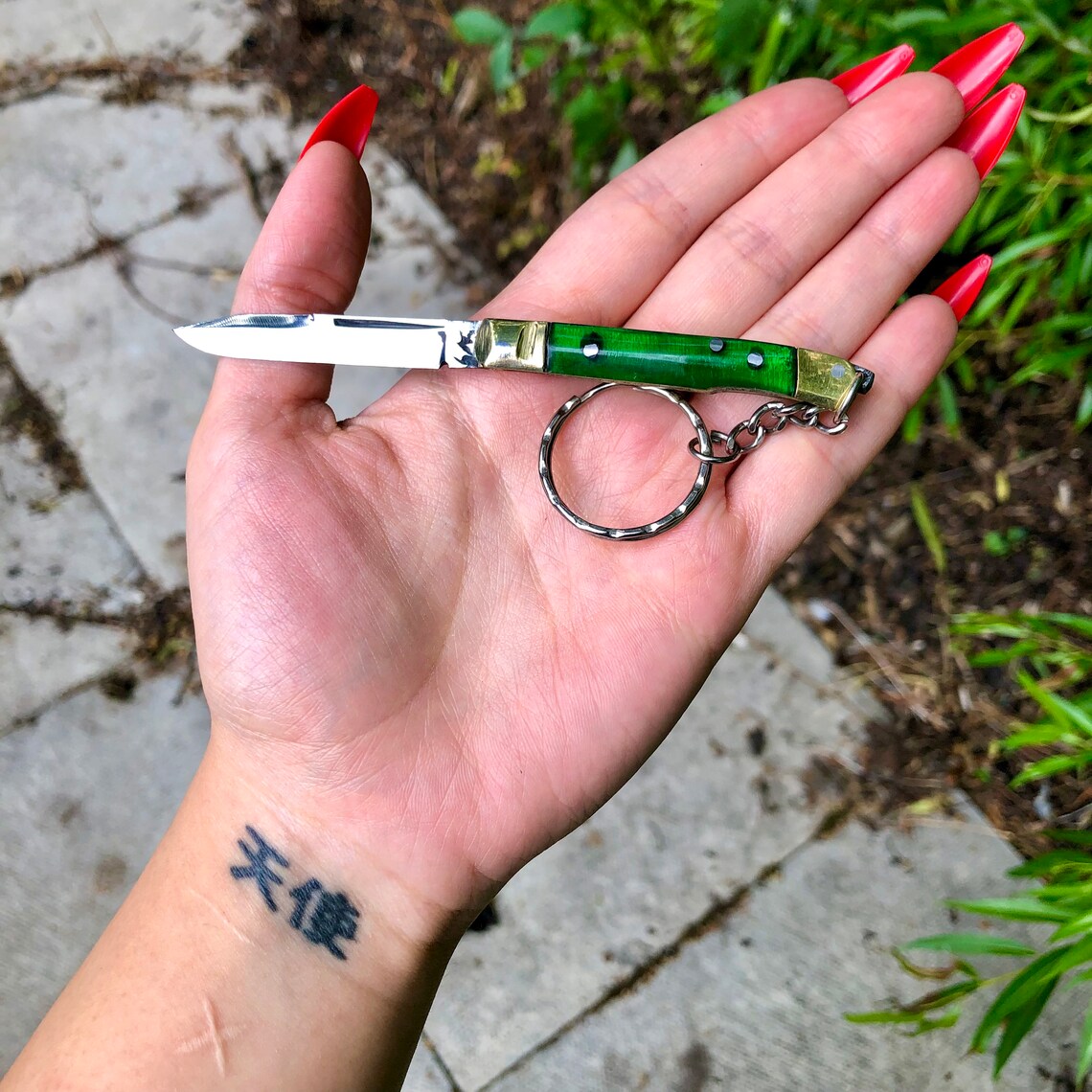 Mini Pocket Knife With Keychain Small Folding Knife Handmade Etsy