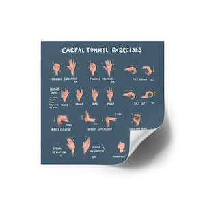 Carpal Tunnel Exercises Sticker - Blue | Hand and Wrist Exercises for Carpal Tunnel Relief Active