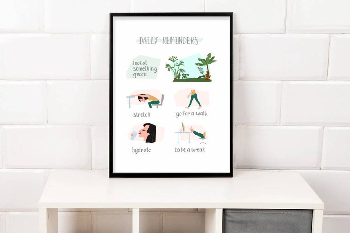 Daily Reminders for Work From Home Office Art Home Decor - Etsy Canada