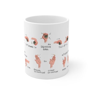 Carpal Tunnel Exercise Mug 11oz | Hands and Wrist Exercise Mug | Office Desk Accessories | Office Gifts | Coffee Mug