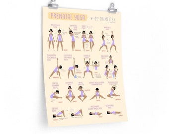 Pregnancy Yoga Poster for 1st Trimester - Physical Poster | Pregnant Yoga | Yoga for Pregnant Women | Gifts for Pregnancy | 16x20 inches