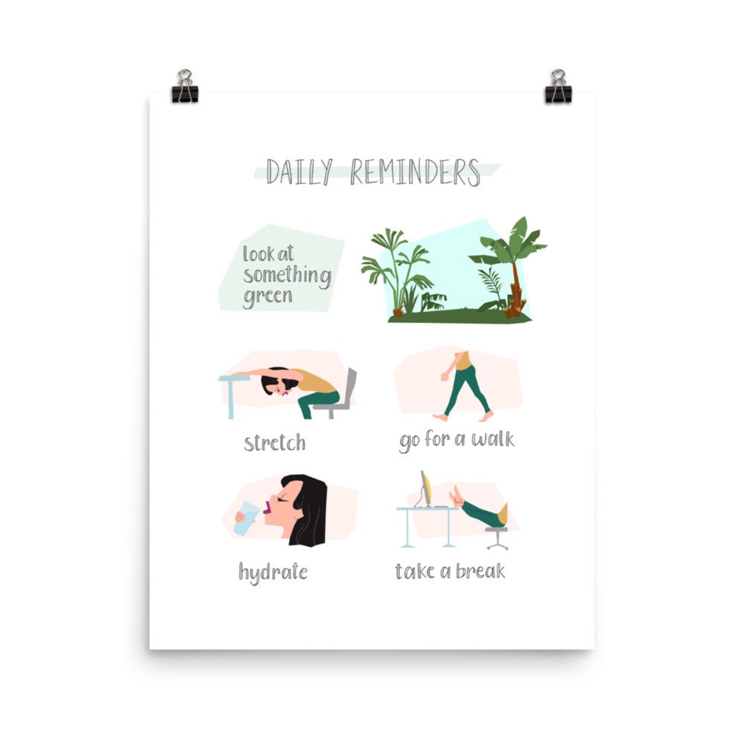Daily Reminders for Work From Home Physical Print | Office Art | Home ...