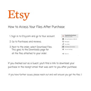 How to access your digital download files after your purchase of a Desk Yoga poster on Etsy