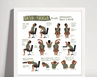 Desk Yoga Focus on Shoulders, Back and Neck Chair Yoga Office Yoga