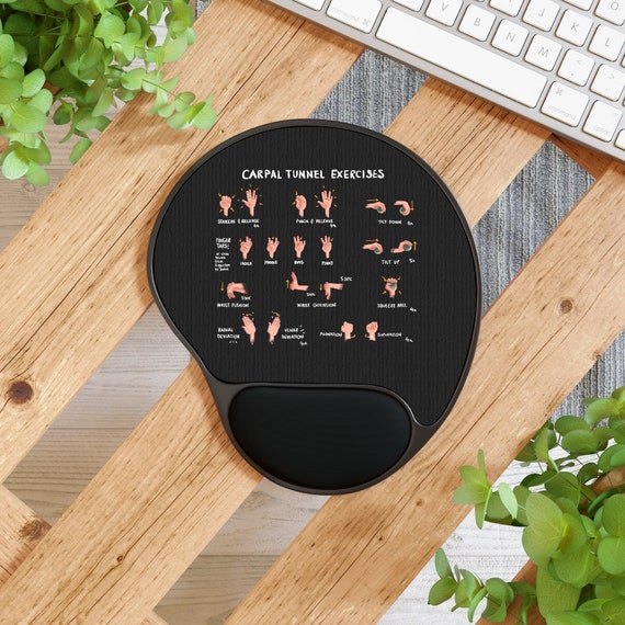 Carpal Tunnel Exercises Mouse Pad With Wrist Rest Black - Etsy