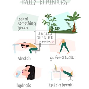 Daily Reminders for Work From Home Office Art Home Decor - Etsy Canada