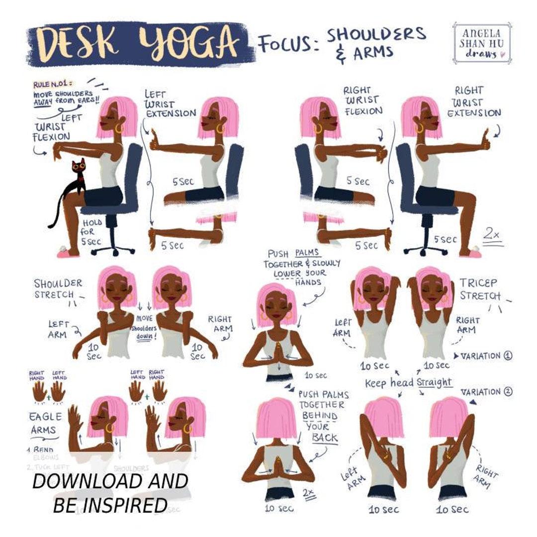 10 Desk Yoga Poses - For Office Workers in Need of Relaxation | Adventure  Yogi