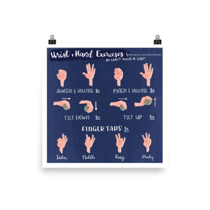 wrist and hand exercises on a poster