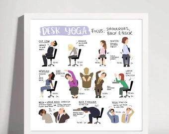 Desk Yoga for Shoulders, Back, and Neck Physical Print The Office  Edition Chair Yoga Active