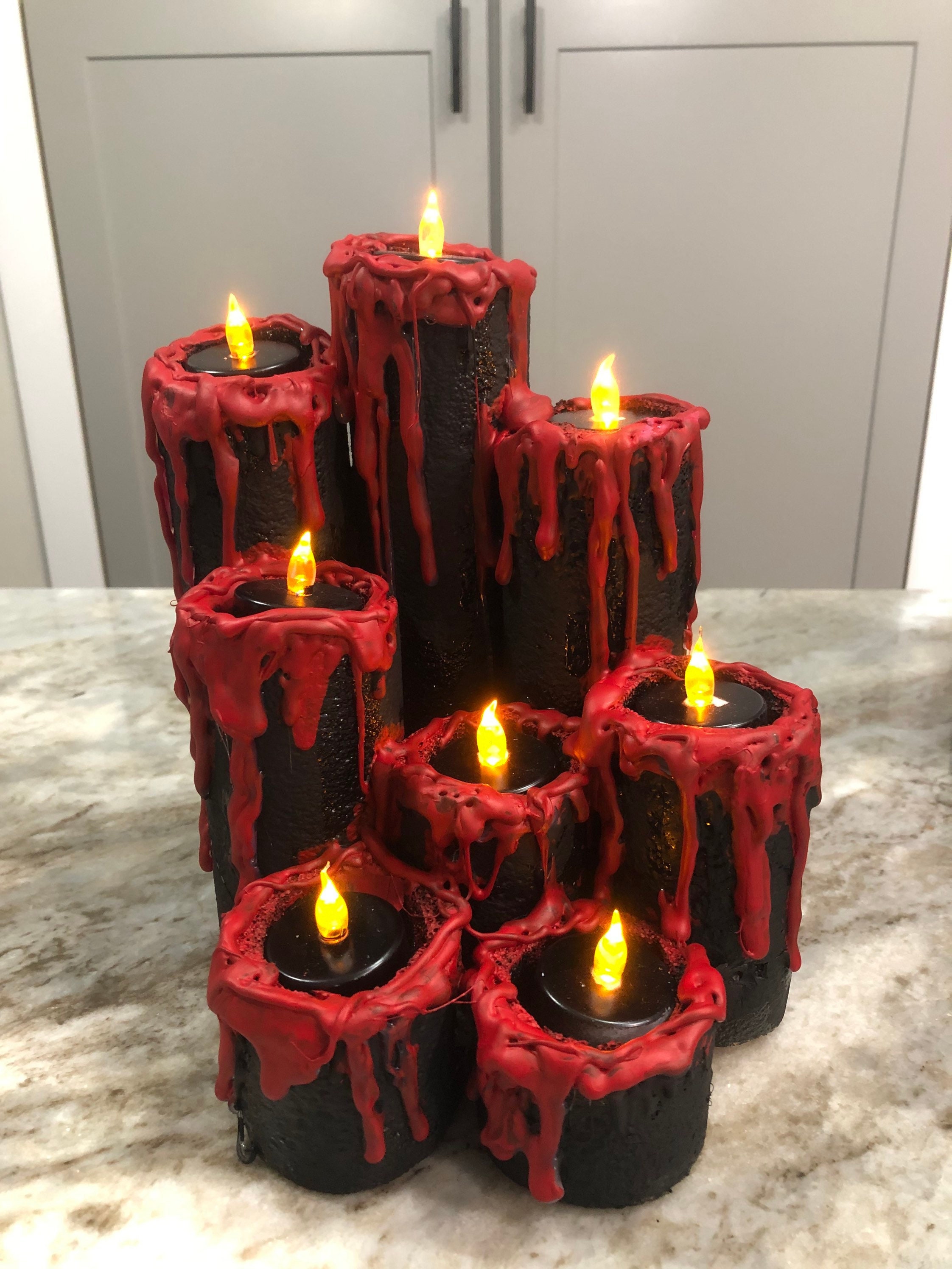Halloween Candles Pool Noodle Candle Mantle Decor Faux - Etsy