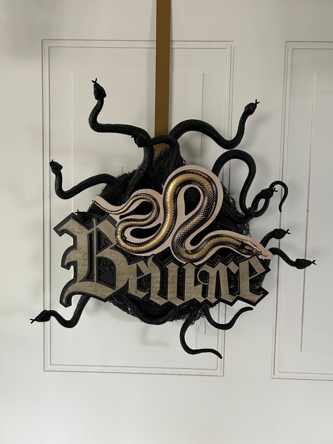 Snake Wall Decor, Snake Wall Art , Snake Door Wreath, Black Snake