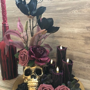 Skull Floral Arrangement Halloween Wedding Centerpiece - Etsy