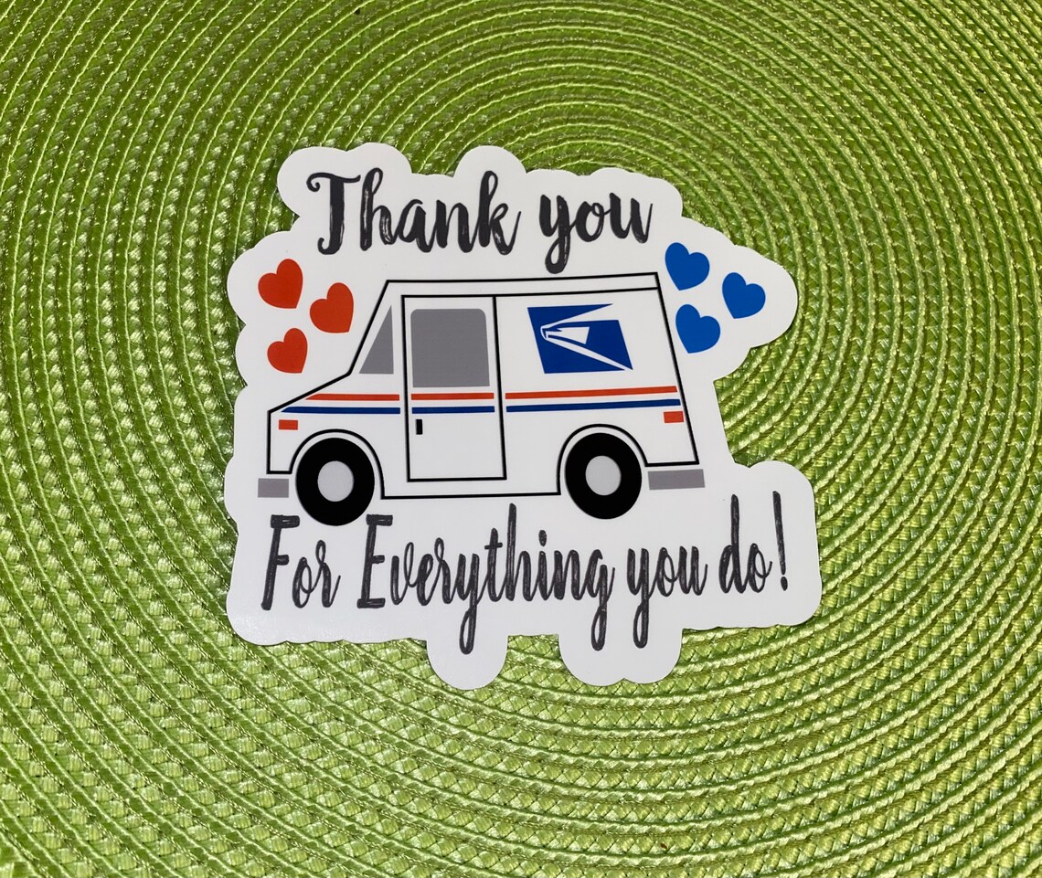 USPS Thank You For Everything You Do stickers for mailbox Etsy