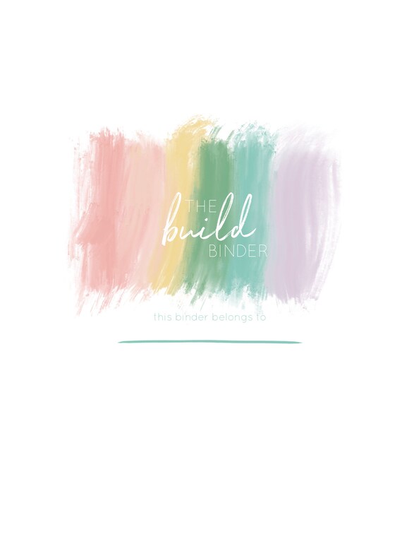 The Build Binder Watercolor Printable Etsy