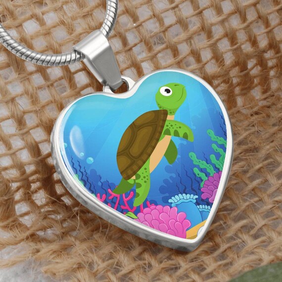 Sea Turtle Heart Necklace Necklace for Girl Gift for