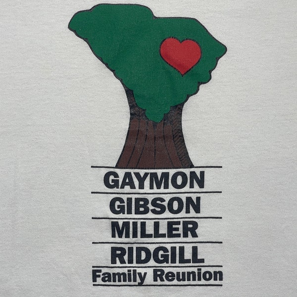 90s South Carolina Family Reunion White Unisex T Shirt Gaymon Gibson Miller Ridgill --Rare/Vintage --2XL