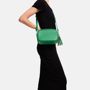 Maya Green - Leather Crossbody Bag