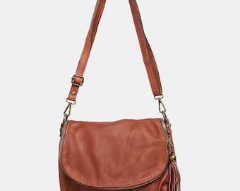 Vasarino Brown - Soft Leather Crossbody Bag