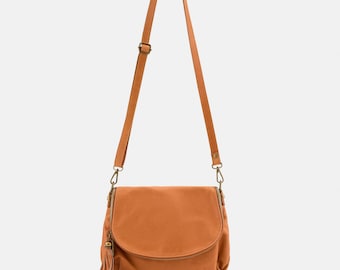 Vasarino Tan - Soft Leather Crossbody Bag