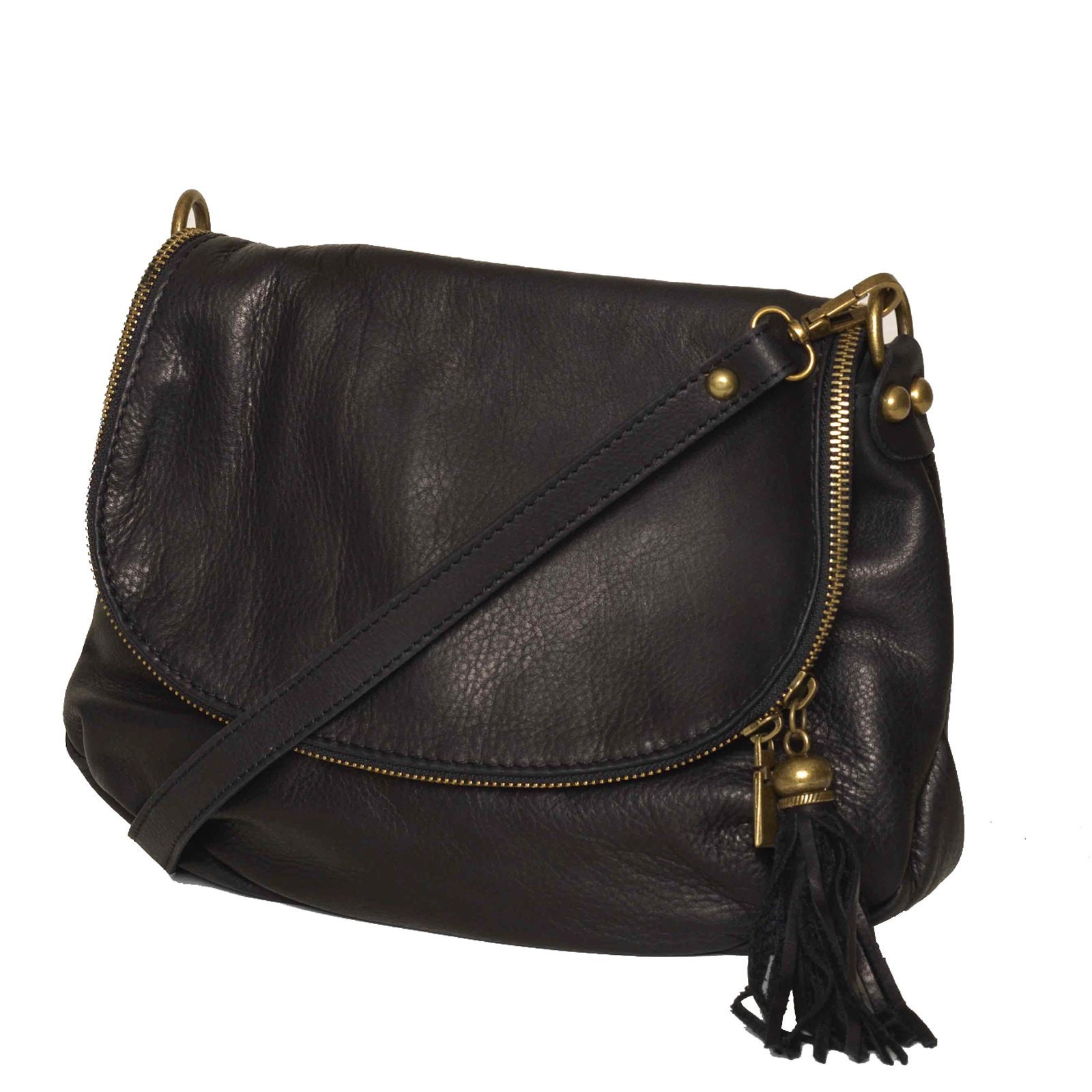Vasarino Black Soft Leather Crossbody Bag - Etsy