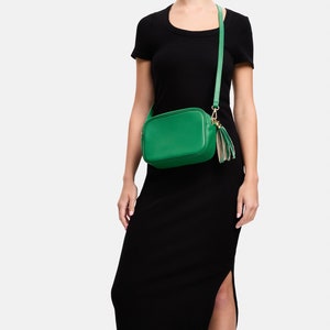 Maya Green - Leather Crossbody Bag