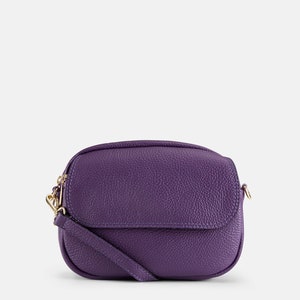 Pia Purple - Leather Crossbody Bag