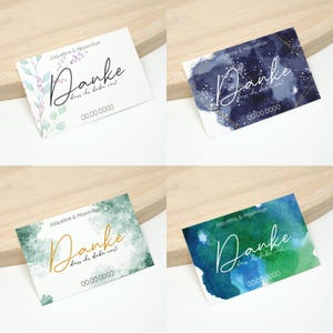 100 Kleine Hochzeit Dankeskarte mit Name Datum | Personalisiert | Aquarell Motive