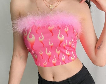 feather bralette top