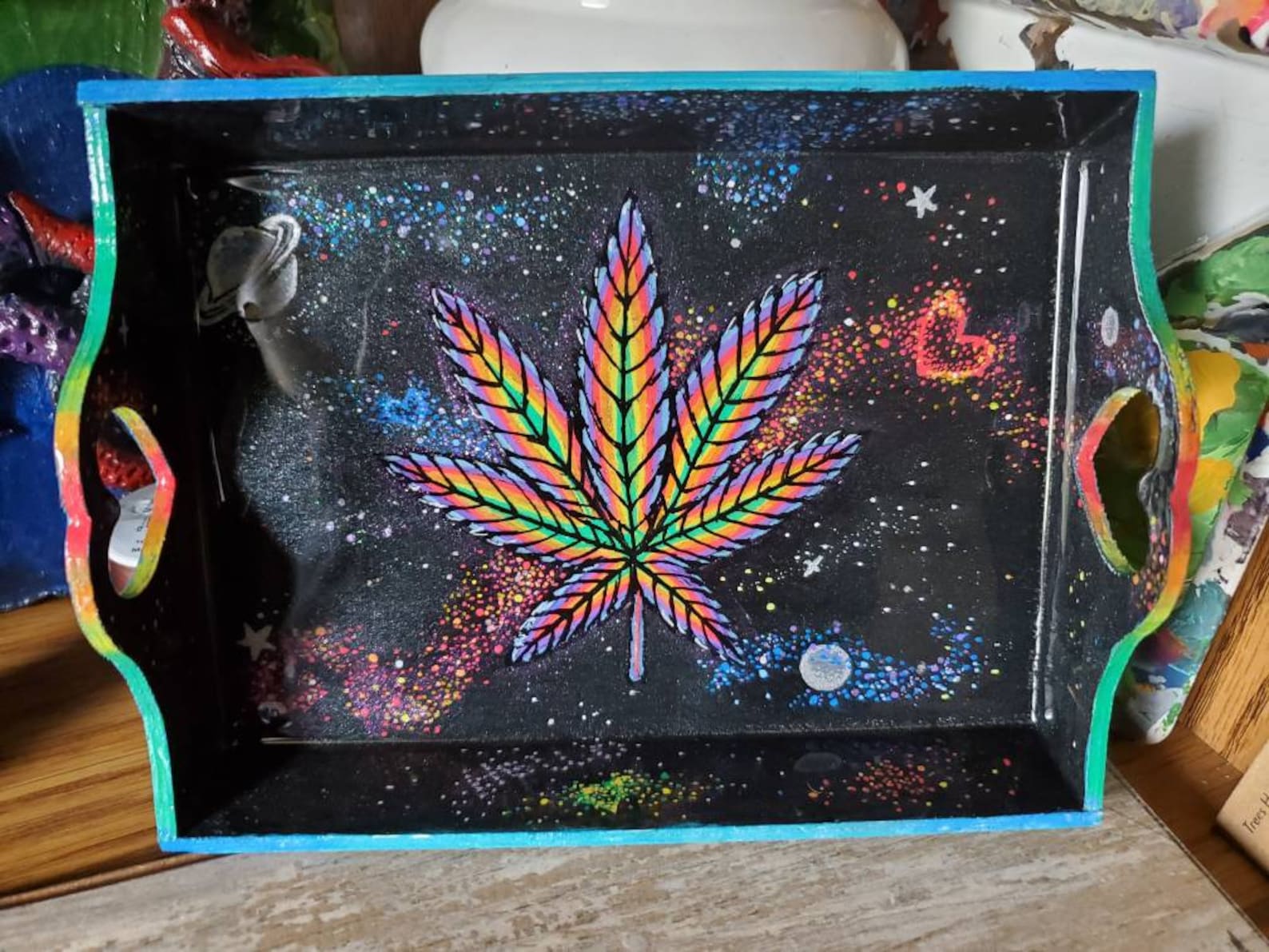 Custom painted trays rolling tray Etsy