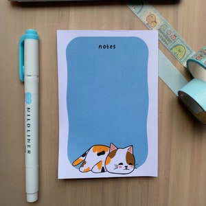 Sleepy cat memo pad