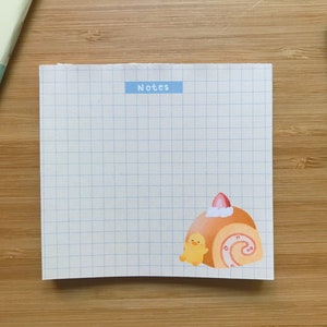 cake memo pad/ cute cake notepad/ duckie memo