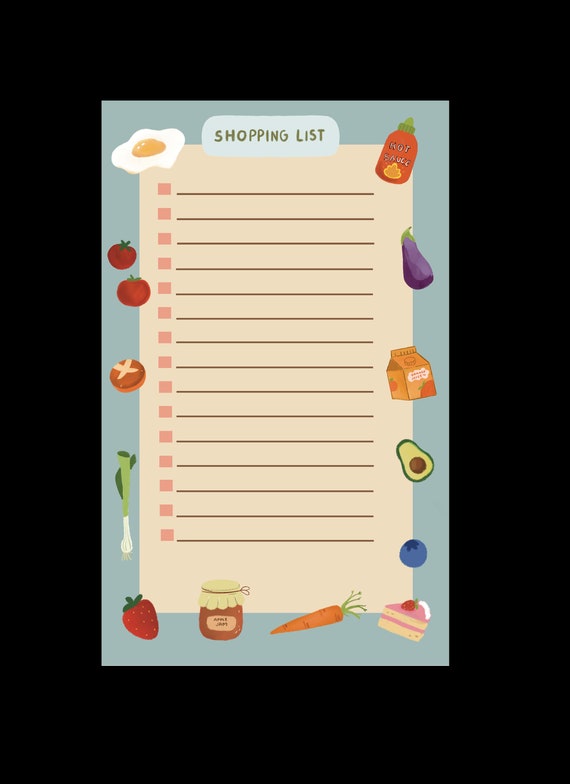 Grocery List Memo Shopping List Memo Memo Etsy