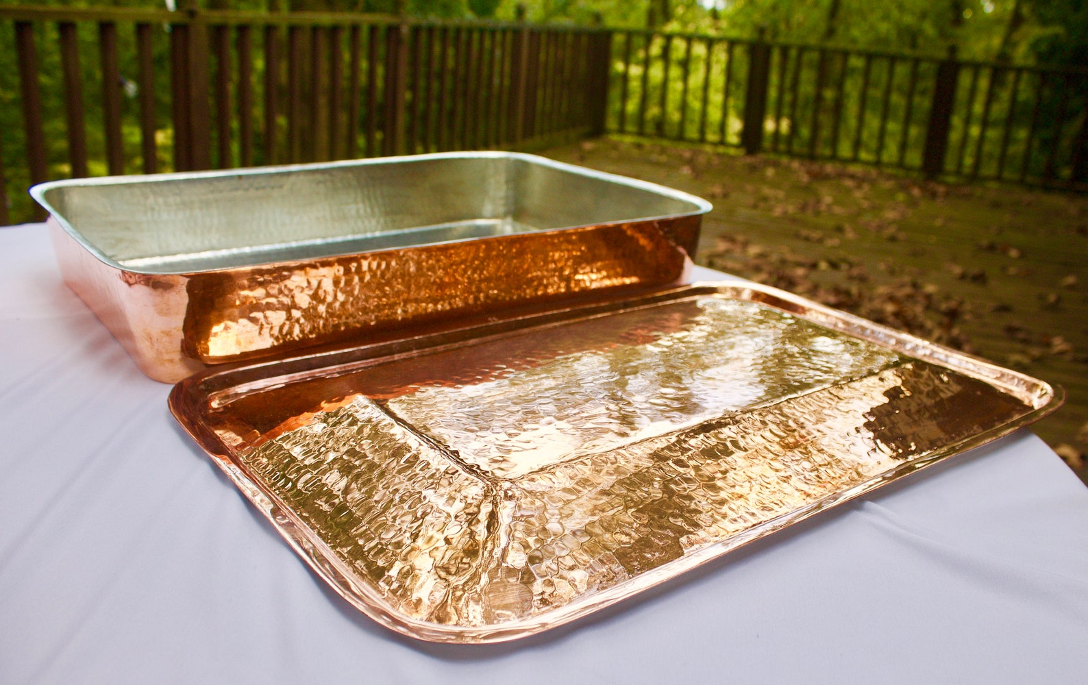 Copper Baking Pan with Lid 20x12x4 HandHammered Turkish Etsy